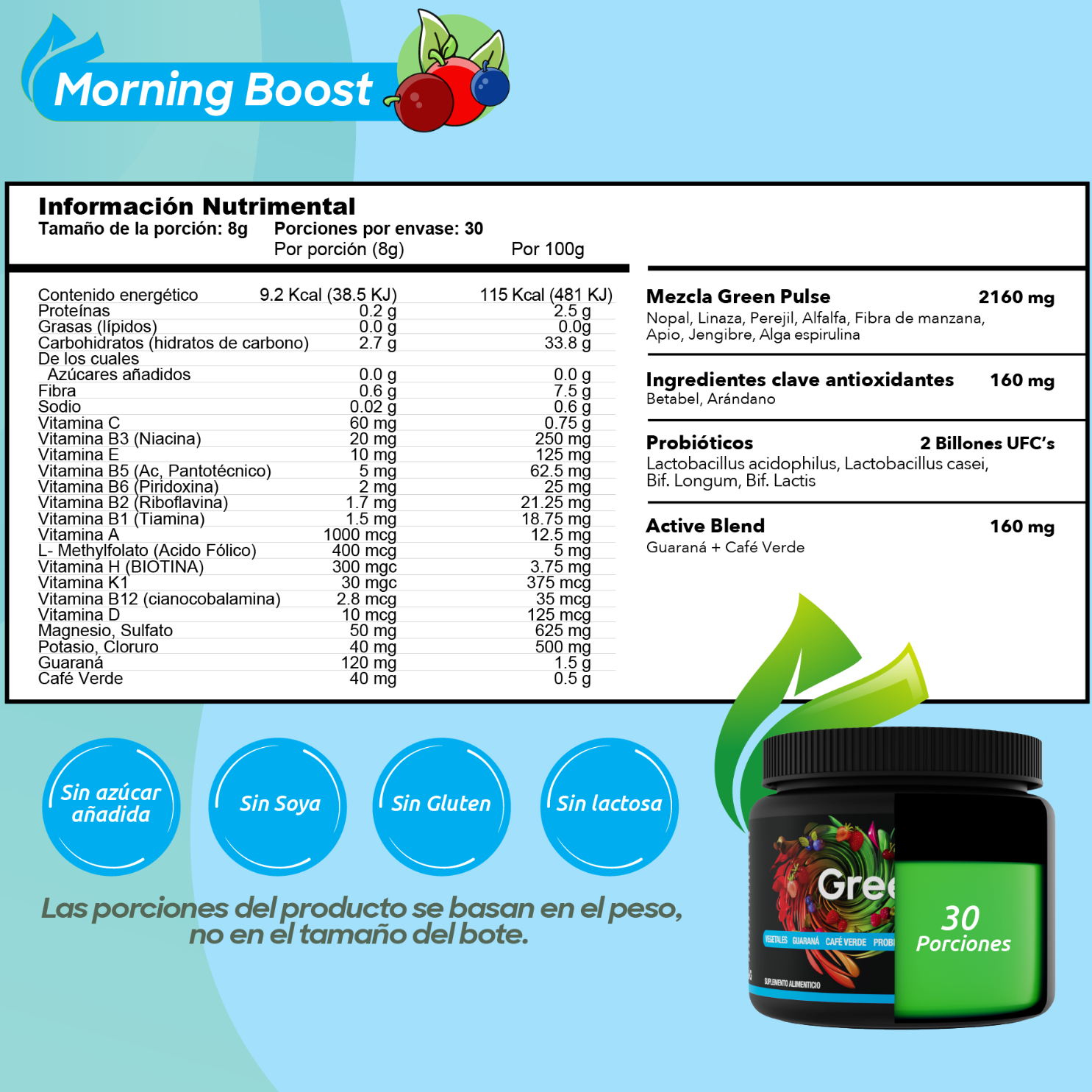 Morning Boost + Energía | Con Guaraná y Café Verde | 30 Porciones