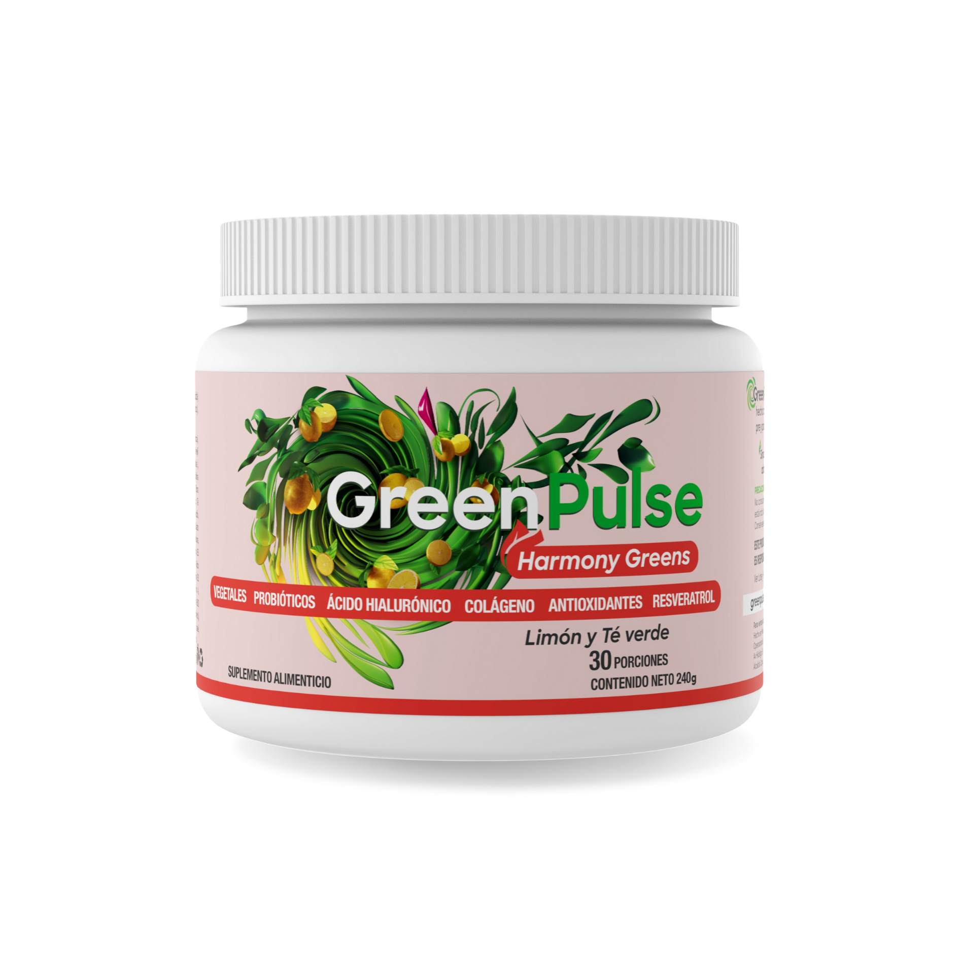 Harmony Greens +Belleza | Colágeno, Ácido Hialurónico y Biotina | 30 Porciones