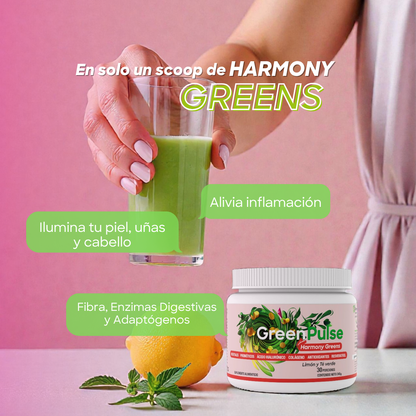 Harmony Greens | Colágeno, Ácido Hialurónico y Biotina