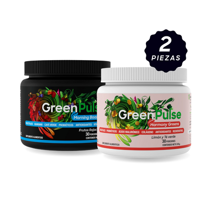 Kit Harmony Greens + Morning Boost | Ligereza + Energía | 60 porciones | Sin azúcar