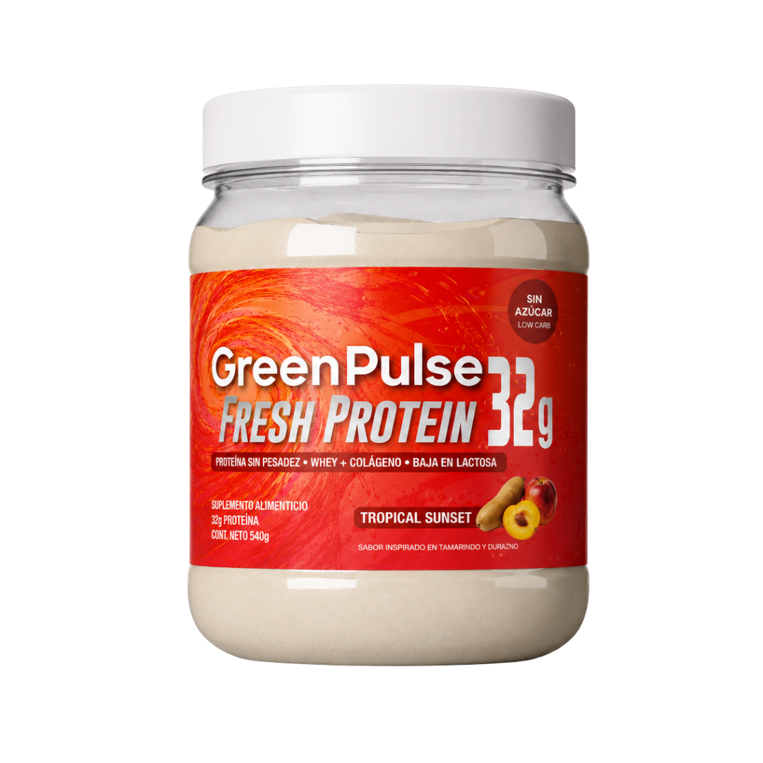 Greenpulse Fresh Protein 32g | Sabor Tropical Sunsent Proteína Ligera Y Refrescante