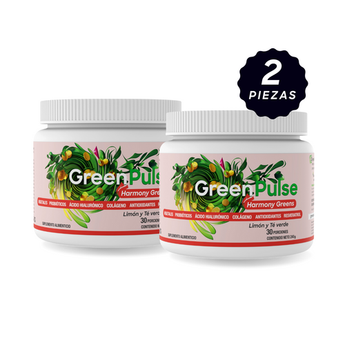 2 Pack | Harmony Greens | Belleza | Jugo Verde con Colágeno | 60 porciones