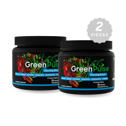 2 Pack | Morning Boost | Energía | Jugo Verde con Guaraná y Café Verde | Pack de 2 | 60 porciones