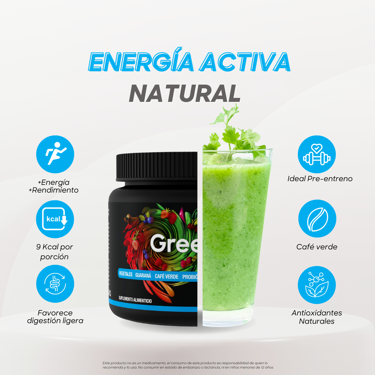 2 Pack | Morning Boost | Energía | Jugo Verde con Guaraná y Café Verde | Pack de 2 | 60 porciones