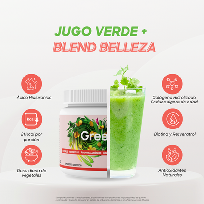 2 Pack | Harmony Greens | Belleza | Jugo Verde con Colágeno | 60 porciones