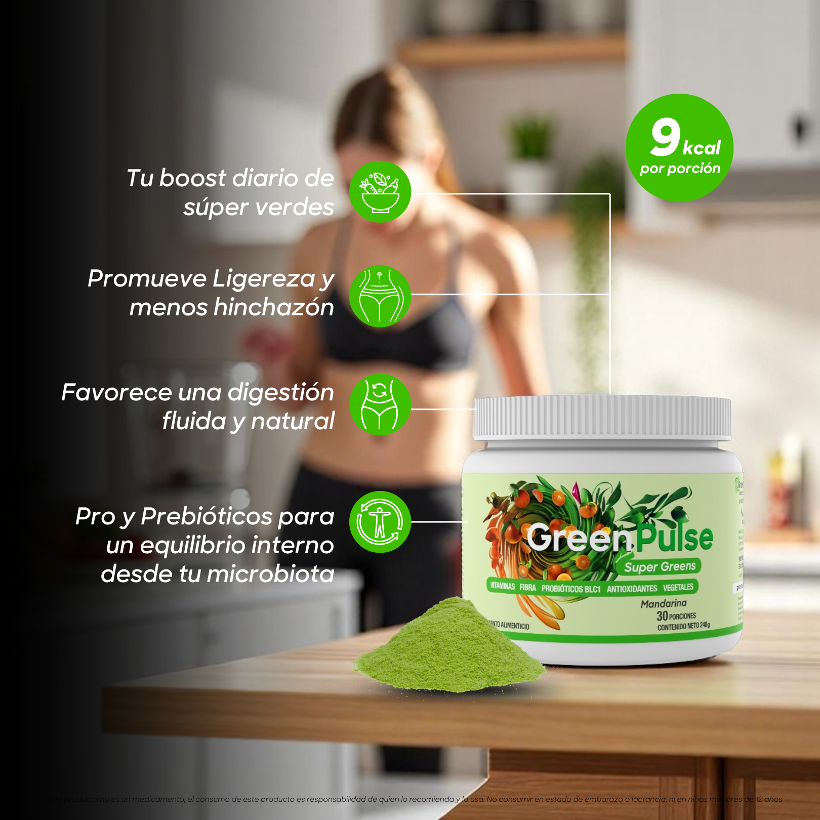 Super Greens + Ligereza | Probióticos BLC1 | 30 Porciones