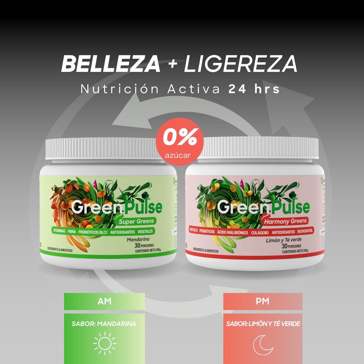 Kit Super Greens + Harmony Greens | Ligereza + Belleza | 2 sabores | 60 porciones