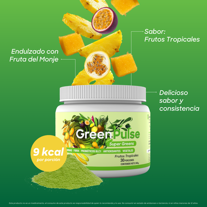 Super Greens + Ligereza | Probióticos BLC1 | 30 Porciones |  Frutos Tropicales