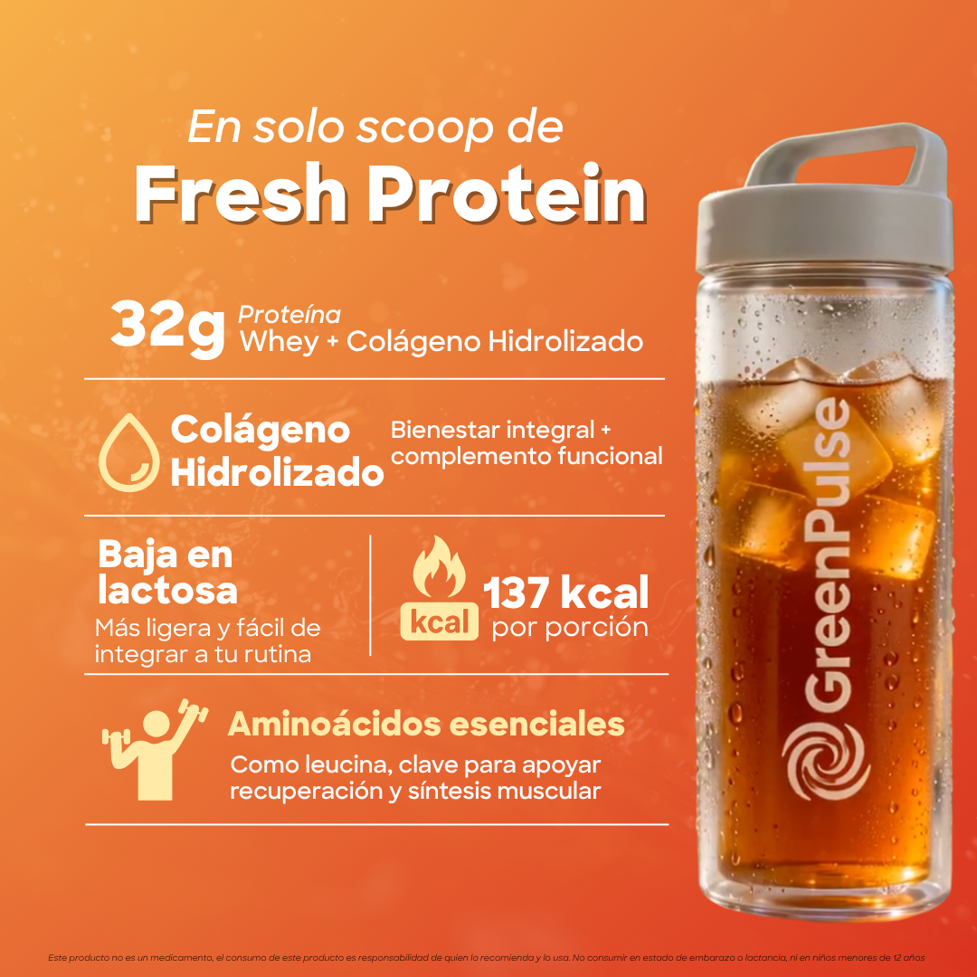 Greenpulse Fresh Protein 32g | Sabor Tropical Sunsent Proteína Ligera Y Refrescante
