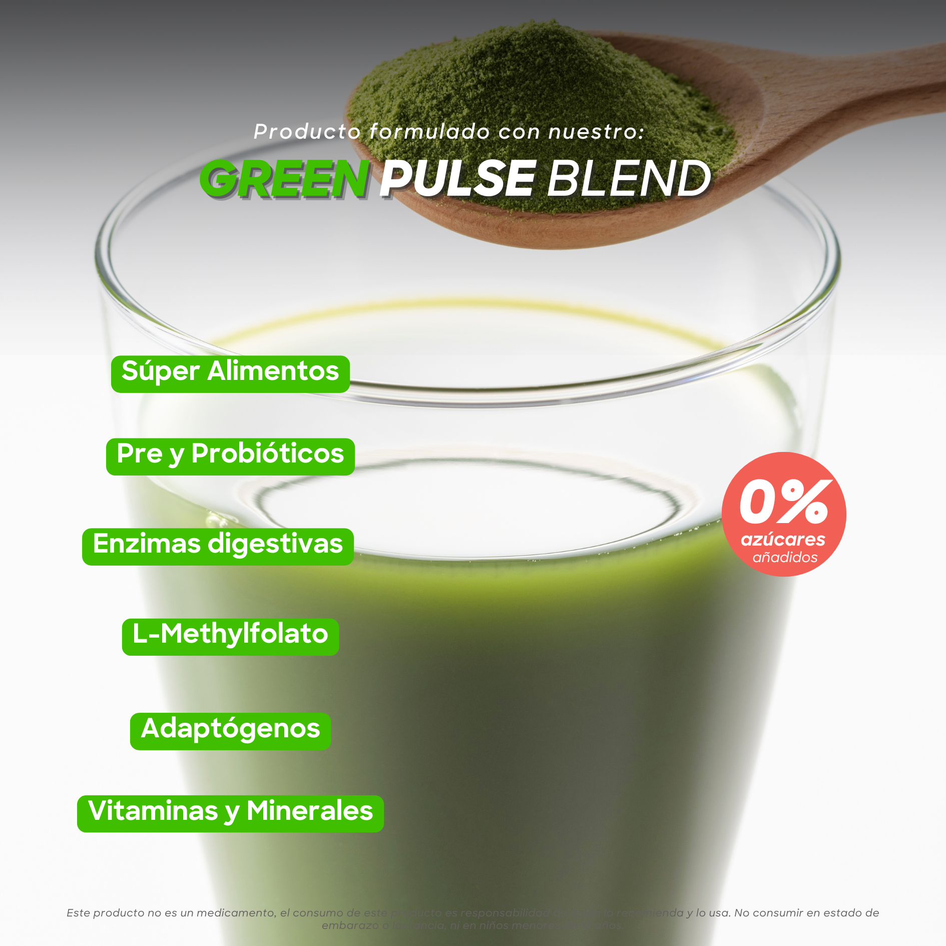 Harmony Greens +Belleza | Colágeno, Ácido Hialurónico y Biotina | 30 Porciones