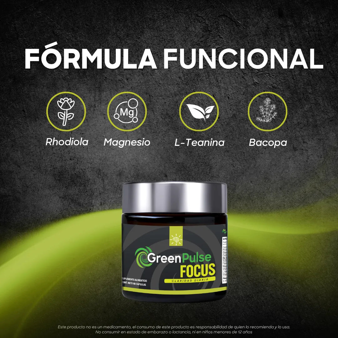 Greenpulse Focus Cápsulas Con L-teanina, Bacopa Y Magnesio