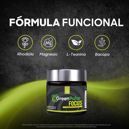 Greenpulse Focus Cápsulas Con L-teanina, Bacopa Y Magnesio