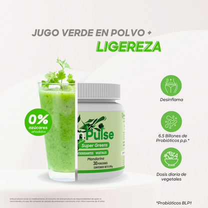 Super Greens + Ligereza | Probióticos BLC1 | 30 Porciones